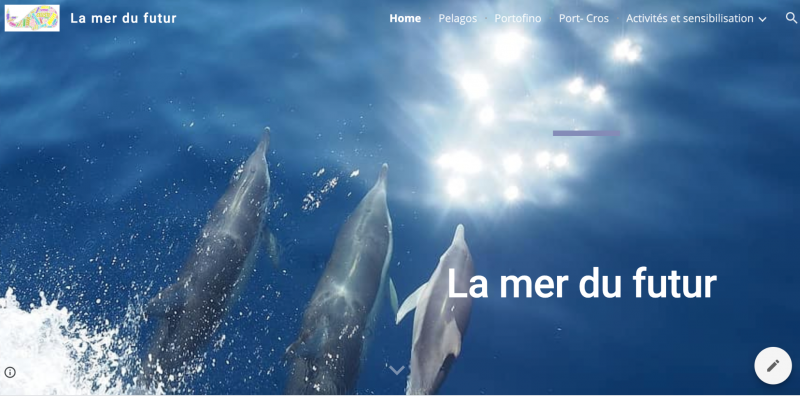 La mer du futur: cover of website created by the pupils